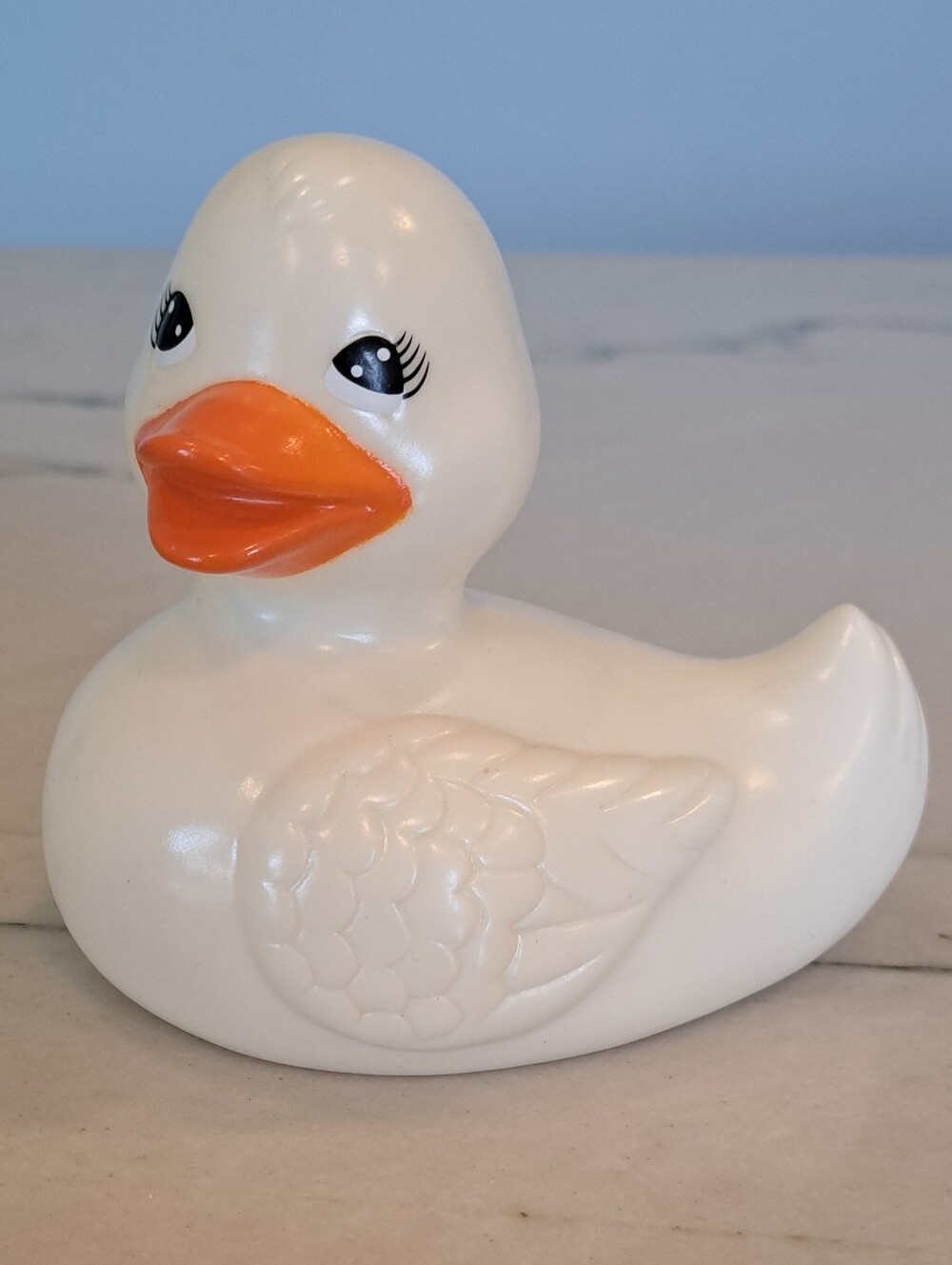 NWT Vintage Bath & Body Works White Rubber Duckie Squeaky Duck Nursery Bath Toy
